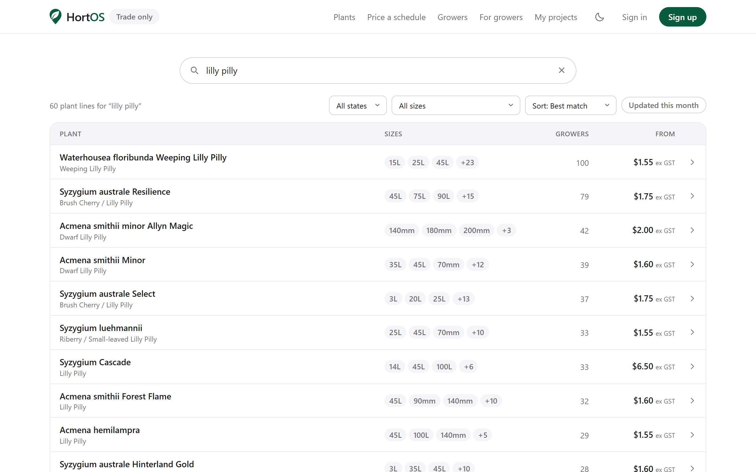 Search results